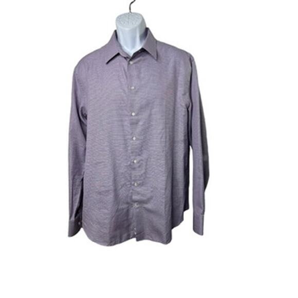 Emporio Armani New York Purple Long Sleeve Button Up Shirt Men's 43 17 - Picture 1 of 8